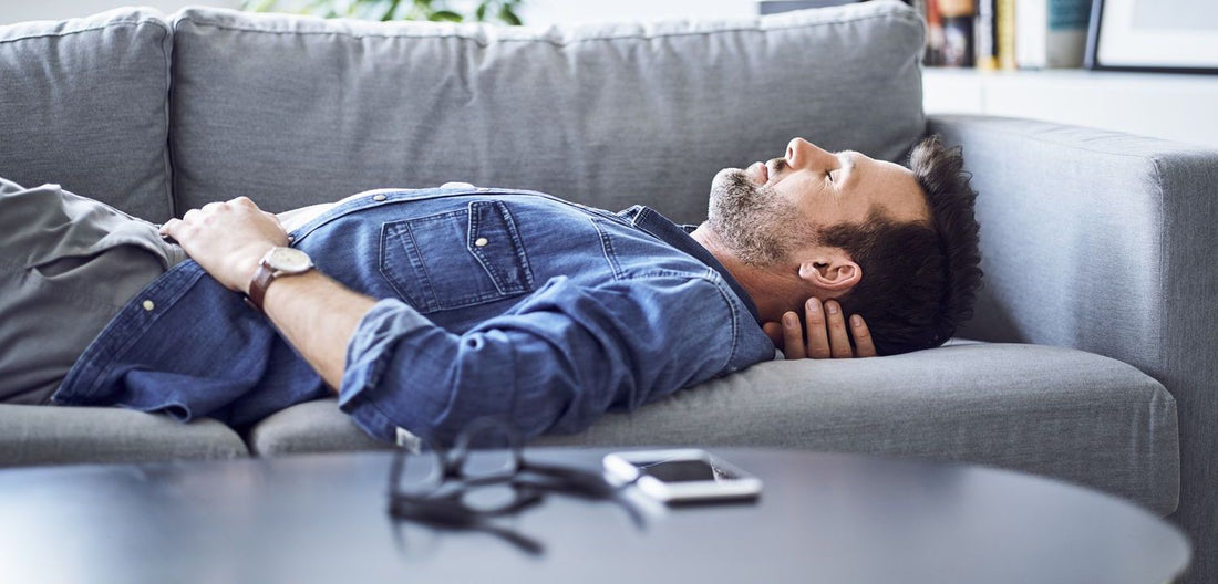 man on couch during lockdown