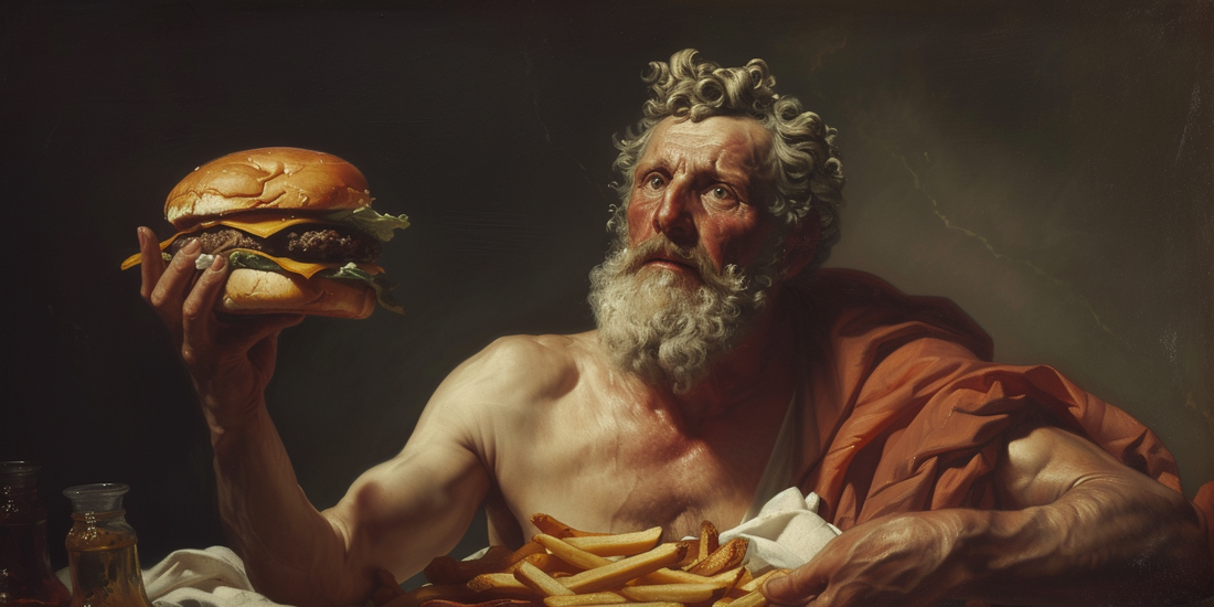 a A greek philosopher wondering how long you can go without food?