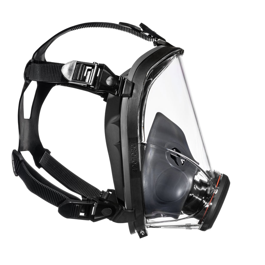 Right side profile shot of the CM-I01 respirator in black.