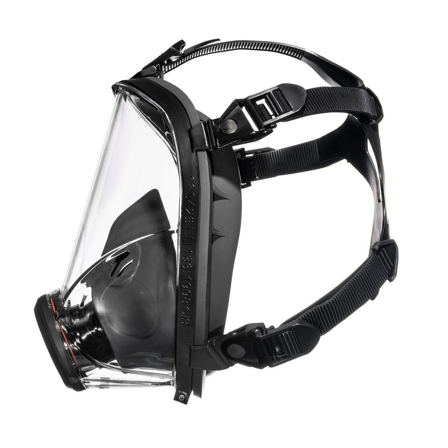 Left side profile shot of the CM-I01 respirator in black.